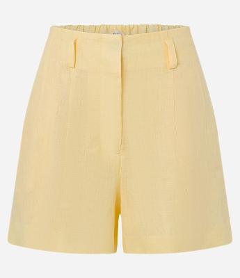 Short Reto Cintura Alta em Linho com Pences e Bolsos