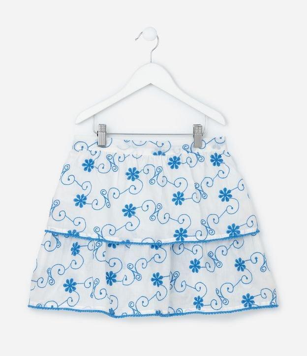 Saia Infantil em Laise com Babados Bordados - Tam 5 a 14 Anos - 1