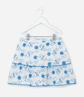 Saia Infantil em Laise com Babados Bordados - Tam 5 a 14 Anos - 1