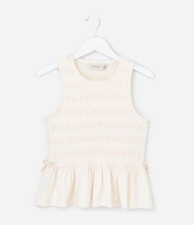 Blusa Infantil Regata com Laços e Texturizada - Tam 7 a 14 Anos - 1