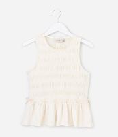 Blusa Infantil Regata com Laços e Texturizada - Tam 7 a 14 Anos - 1