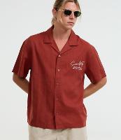 Camisa Boxy em Tricoline com Estampa Lettering e Bordado - 1