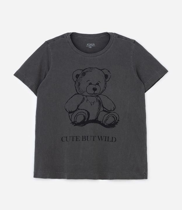 Camiseta Alongada em Algodão com Estampa Ursinho Wild Curve & Plus Size - 1