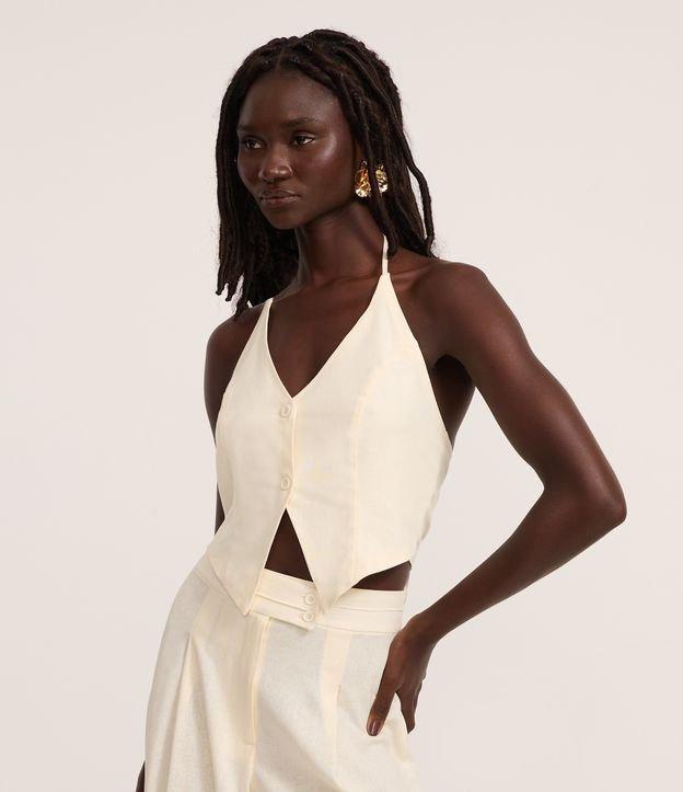 Blusa Colete Frente Única em Viscolinho - 2