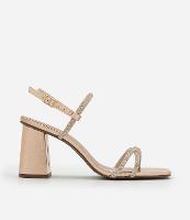 Sandália com Tiras Finas Cruzadas Brilhosas - 1