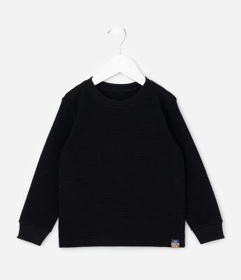 Camiseta Infantil Texturizada Básica - Tam 1 a 6 Anos