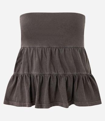 Blusa sem Manga Estonado com Babados