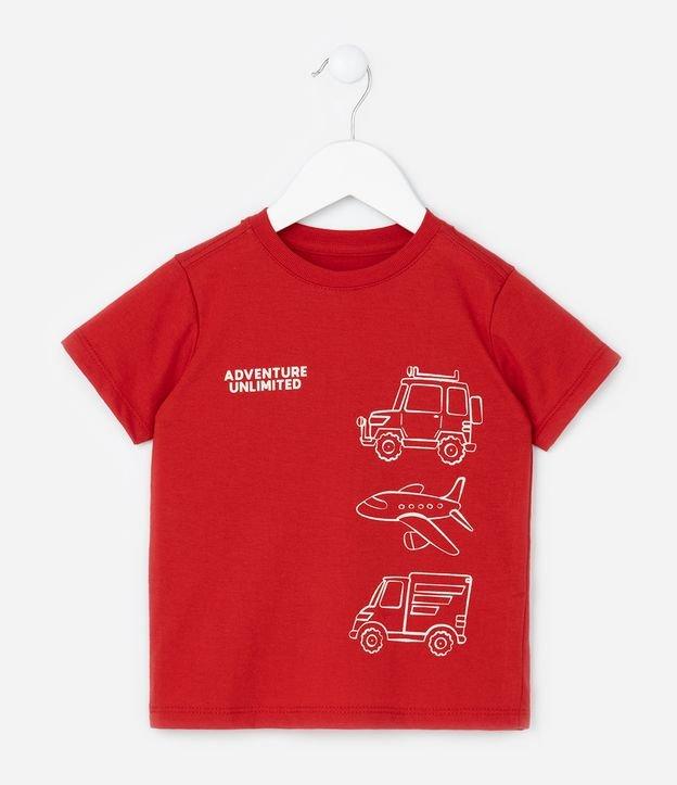 Camiseta Infantil com Estampa Carros e Avião - Tam 1 a 6 Anos - 1