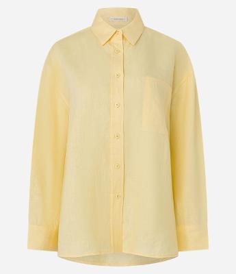 Camisa Oversized em Linho com Bolso no Peito