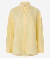 Camisa Oversized em Linho com Bolso no Peito - 1