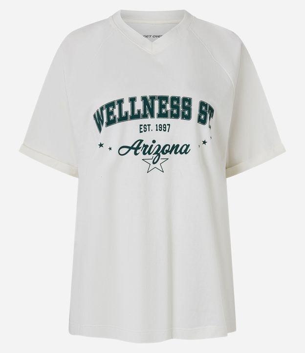 Camiseta Oversized Esportiva em Algodão com Estampa Wellness - 1