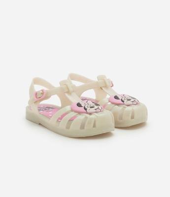 Sandália Infantil em PVC com Minnie Aplicada - Tam 20 ao 31