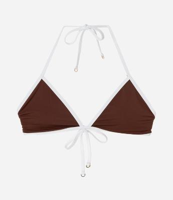 Biquíni Top Triangulo Fixo em Microfibra com Viés Contrastante