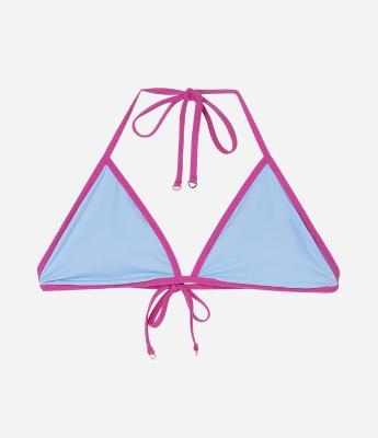 Biquíni Top Triangulo Fixo em Microfibra com Viés Contrastante