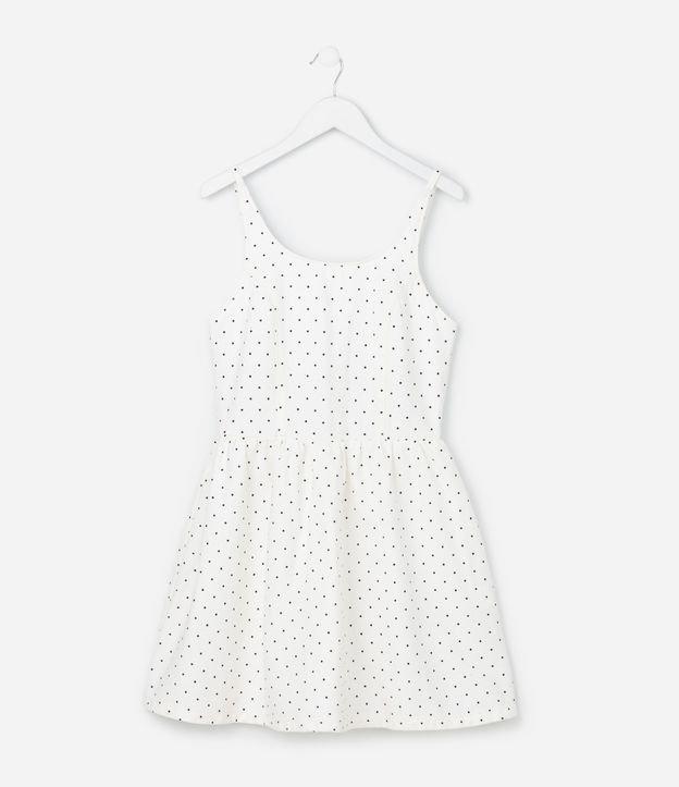 Vestido Infantil em Sarja com Estampa Poá - Tam 7 a 16 Anos - 1