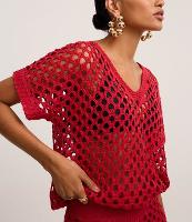 Blusa em Tricô com Ponto Aberto - 1