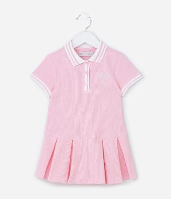 Vestido Infantil Tenista com Pregas - Tam 1 a 6 Anos