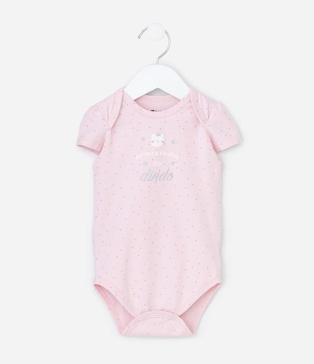 Body Infantil com Estampa Poá Princesinha do Dindo - Tam 0 a 18 Meses - 1