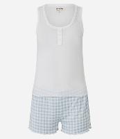 Pijama Short Doll em Ribana com Short Xadrez Vichy - 1