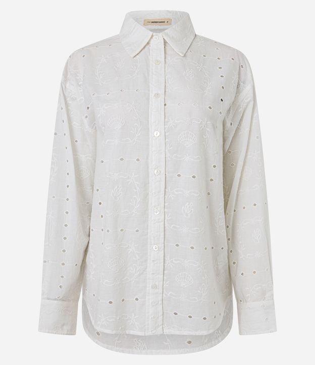 Camisa em Cambraia com Bordados e Vazados - 1