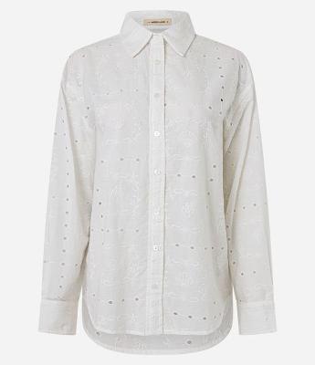 Camisa em Cambraia com Bordados e Vazados