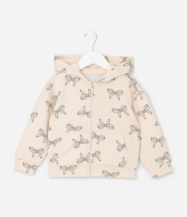 Jaqueta Infantil em  Moletinho com Estampa de Laços - Tam 1 a 6 Anos - 1