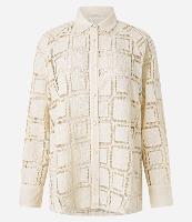 Camisa em Laise Quadriculado com Botões Forrados - 1