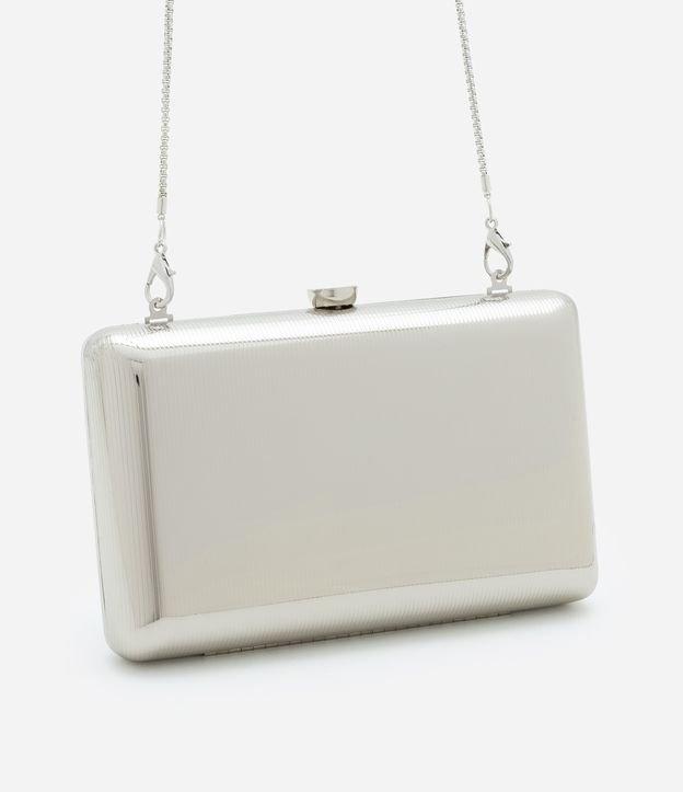 Bolsa Clutch Pequena Metalizada com Alças de Corrente - 1