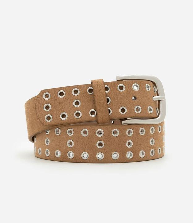 Cinto Médio em Suede com Ilhós Boho Romântico - 1