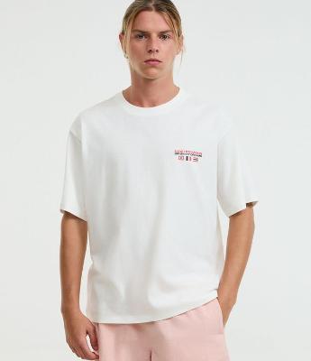 Camiseta Boxy em Malhão com Estampa Frente e Costas de Barco