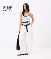 Calça Barrel Maxi Oversized Alfaiatada em Sarja com Cintura Baixa - 1