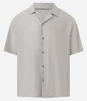 Camisa Boxy em Viscose Texturizado e Gola Bowling - 1