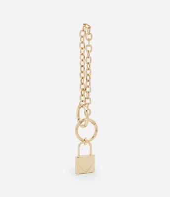 Chaveiro em Metal com Corrente e Cadeado