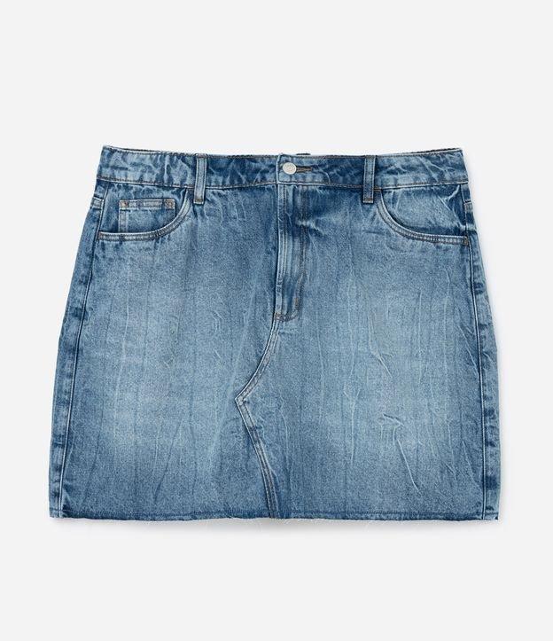 Saia Curta em Jeans com Barra a Fio Curve & Plus Size - 1