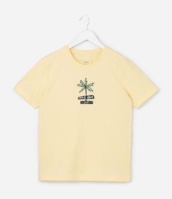 Camiseta Infantil Regular com Estampa de Coqueiro - Tam 5 a 14 Anos