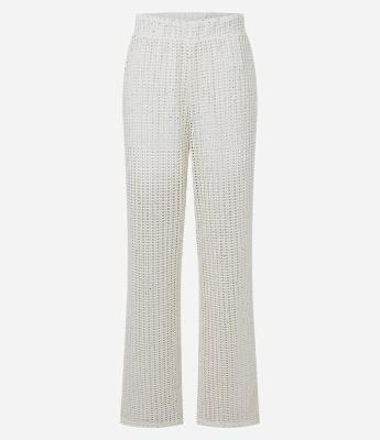 Calça em Tricô Telado com Brilhinhos