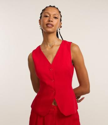 Colete em Alfaiataria com Costas Abertas