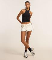 Shot Micro em Sarja com Tachas e Costura Aparente - 1