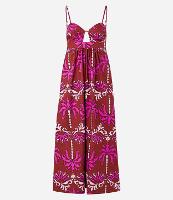 Vestido Evasê de Alça em Tricoline com Estampa Arabesco - 1