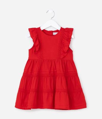 Vestido Infantil em Viscose sem Manga - Tam 1 a 6 Anos
