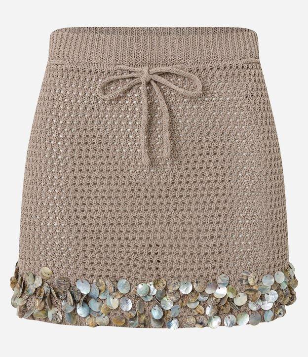 Saída de Praia Saia Curta em Crochê com Medalhas de Madreperola - 1