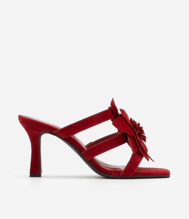 Sandália de PU com Efeito Camurça e Flor Aplicada - 1