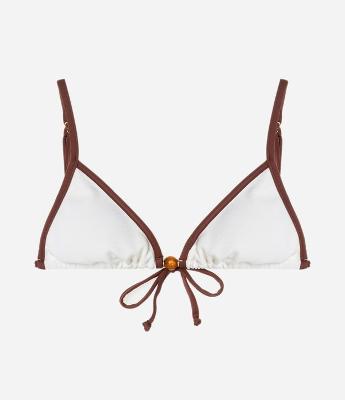 Biquíni Top Cortininha em Microfibra com Viés Contrastante