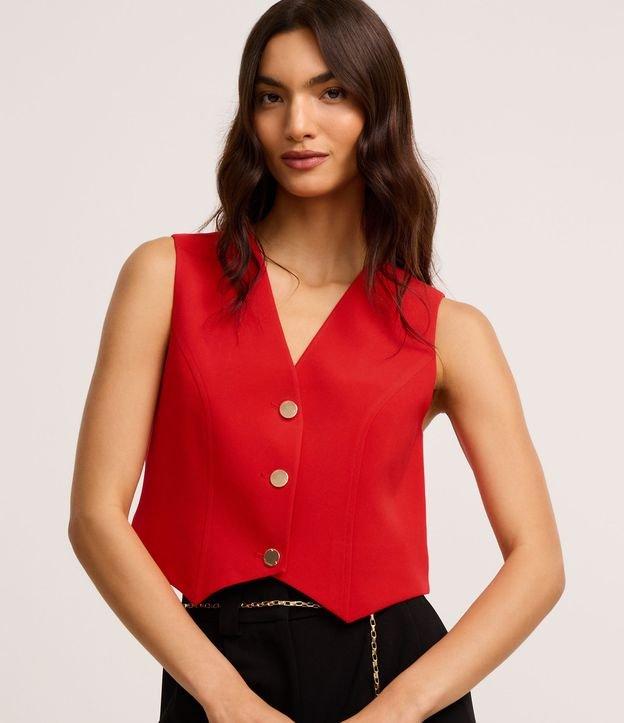 Colete em Crepe com Abotoamento e Decote V - 1