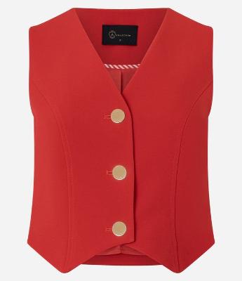 Colete em Crepe com Abotoamento e Decote V