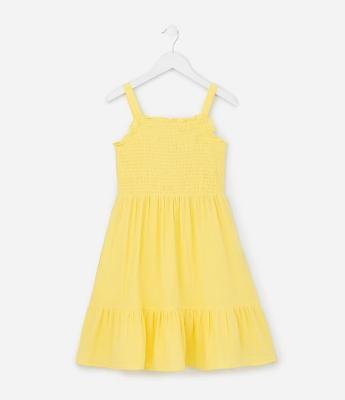 Vestido Infantil com Estampa Floral - Tam 5 a 14 Anos