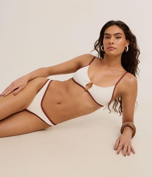 Biquíni Calcinha Asa Delta em Microfibra com Viés Contrastante - 2