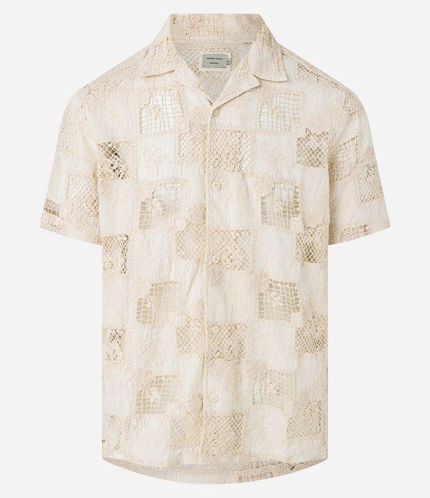 Camisa Comfort com Estampa Bordada e Telada - 1