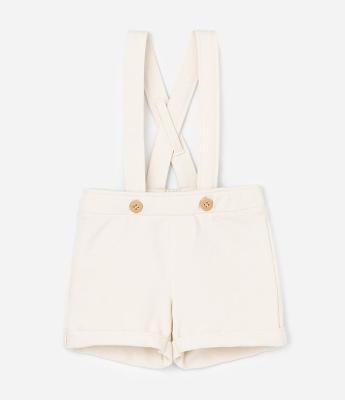 Bermuda Infantil com Suspensório - Tam 0 a 18 meses