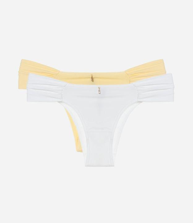 Kit 02 Calcinhas Biquíni Lateral Drapeada em Microfibra - 1